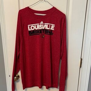 Adidas Heathered Red Long Sleeve Shirt